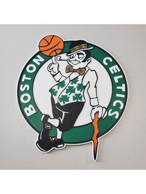 Boston Celtics 3D Printed Logo With White Display Stand For Sports Fans & Collec